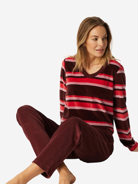 Schiesser Damen Pyjama Comfort Nightwear - burgund