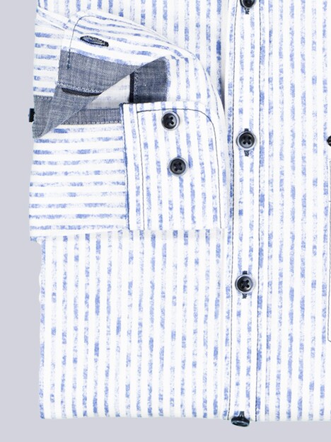 Herren Langarm-Hemd gemustert , Mittelblau