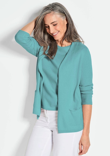 Kaschmir-Longstrickjacke