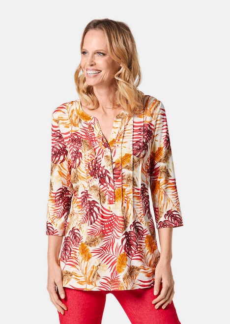Figurschmeichelndes Drucktunika-Shirt