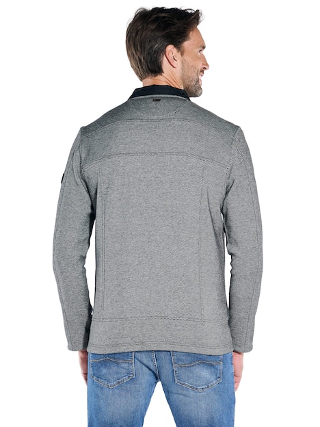 engbers Herren Sweatjacke mit Stehkragen , Grau