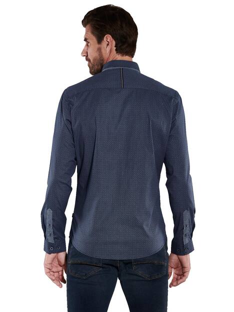 engbers Herren Langarm-Hemd gemustert , Saphirblau