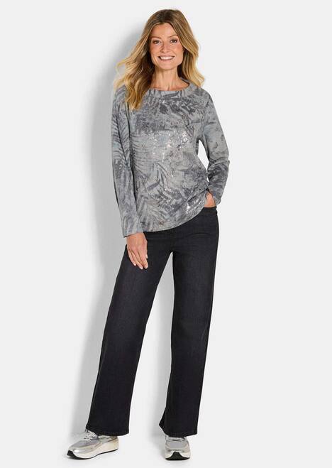 Langarm Printshirt, U-Boot-Ausschnitt