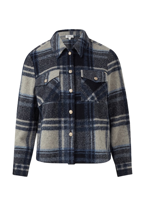 Leichte Wollmix-Jacke mit aufgesetzten Taschen