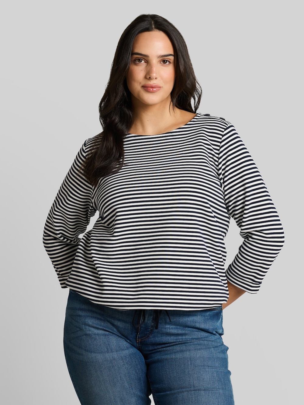 Langarmshirt mit Knopf-Details
