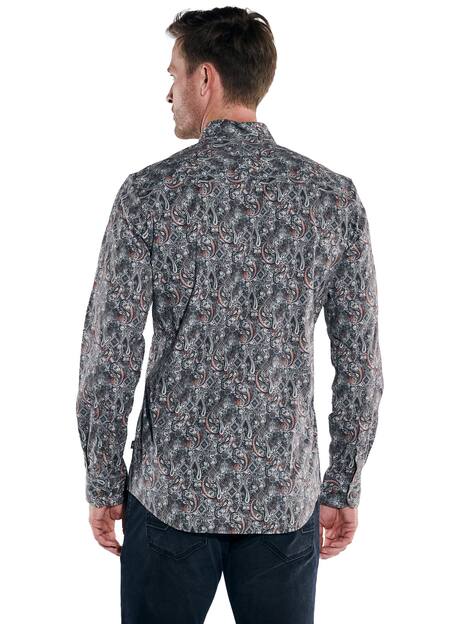 engbers Herren Langarm-Hemd gemustert , Oliv