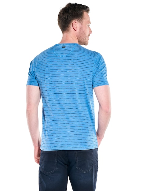 Herren Rundhals T-Shirt mit Brusttasche , Brilliantblau