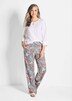 Lange Viskose Schlupfhose mit Paisley-Print und weitem Bein