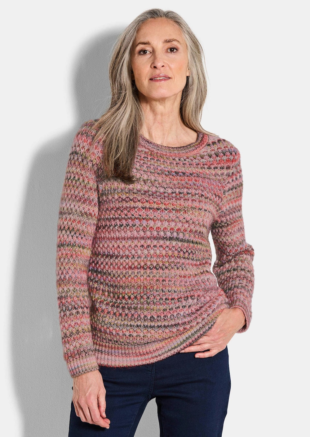 Baumwoll-Pullover in Multicolor