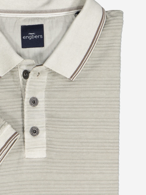 Herren Polo-Shirt strukturiert , Braunbeige
