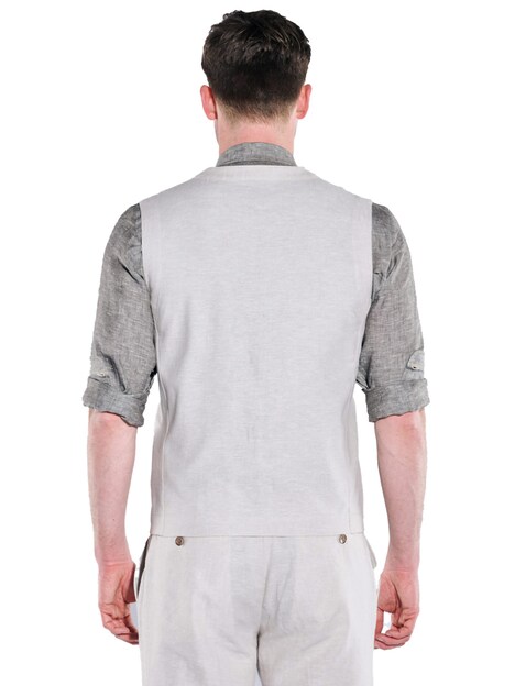 engbers Herren Sakko-Weste mit Leinenanteil , Naturweiss