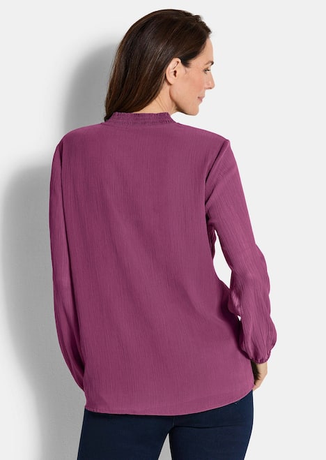 GOLDNER Blouse Chiffon blouse met vrouwelijke halslijn