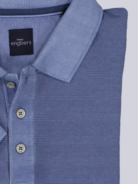 Herren Poloshirt aus Baumwolle mit Farbeffekt , Brilliantblau
