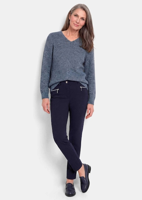 Strickpullover mit V-Ausschnitt
