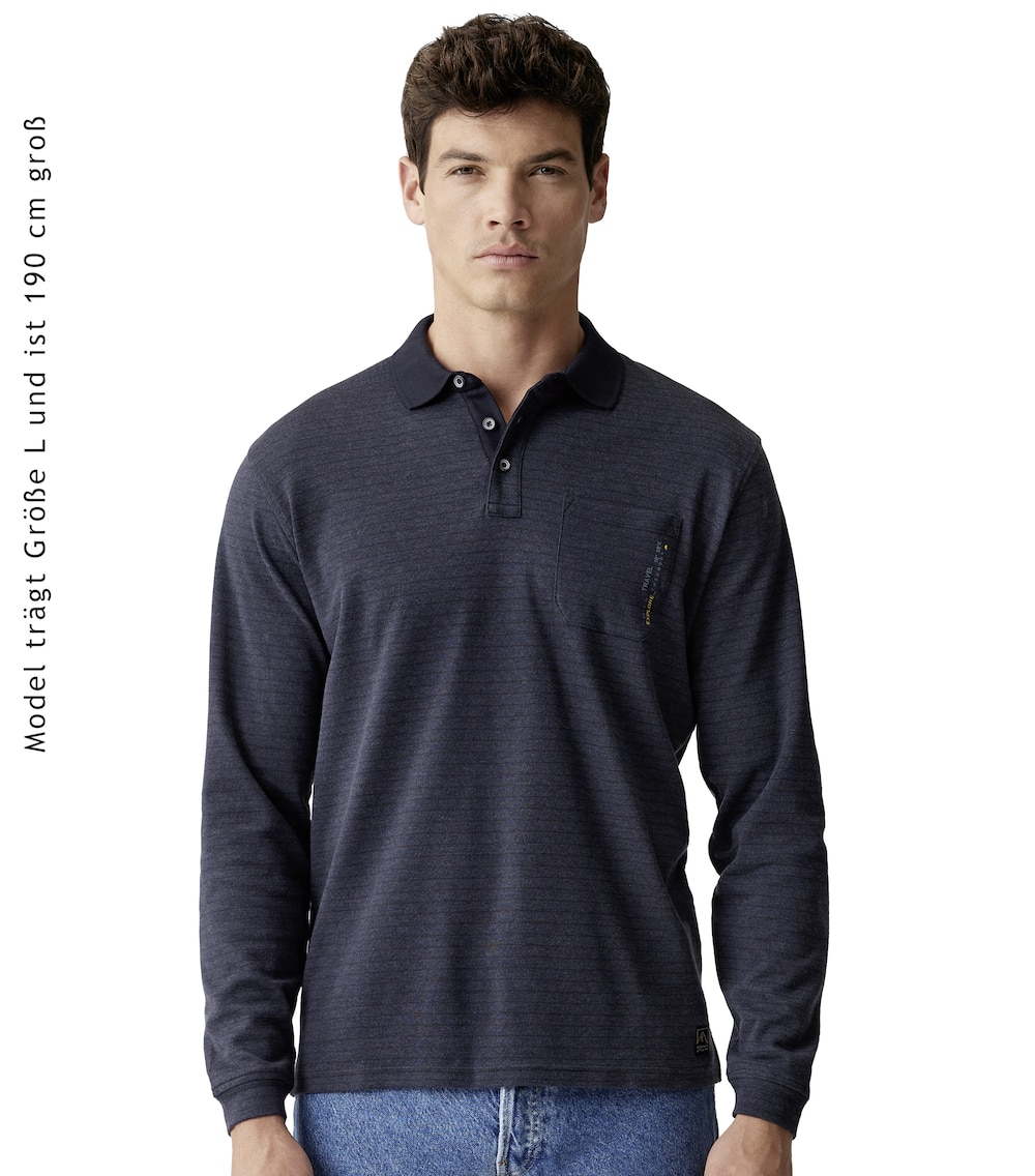 Polo-Shirt Langarm gestreift