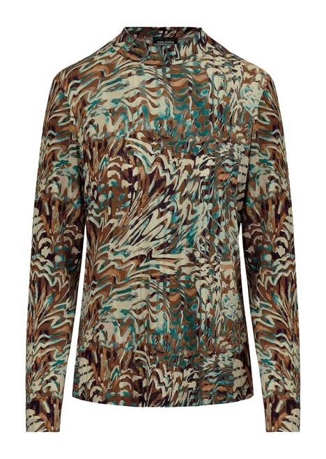 Shirt met opstaande kraag en lange mouwen