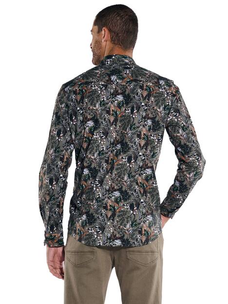 engbers Herren Langarm-Hemd gemustert , Oliv