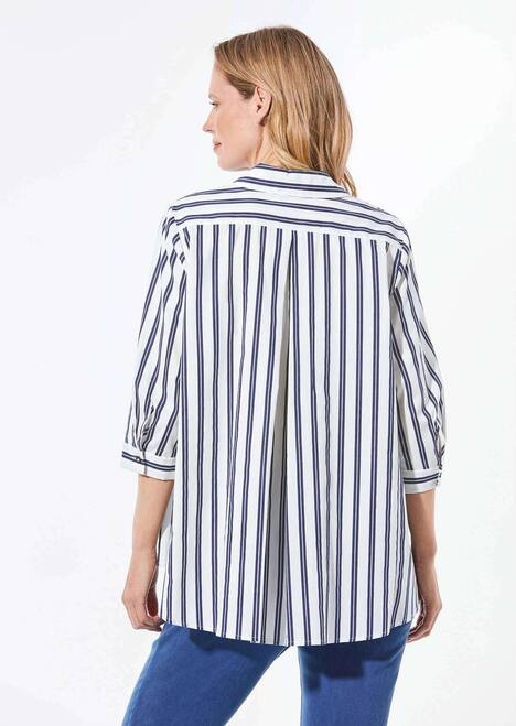 Schlichte Baumwoll-Bluse mit 3/4-Arm