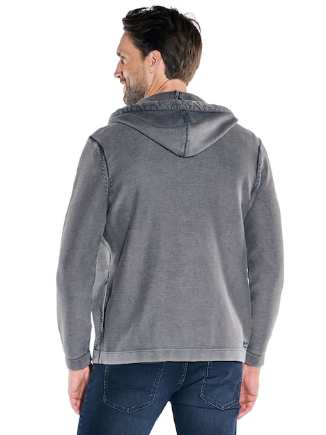 engbers Herren Cardigan mit Kapuze , Dunkelgrau