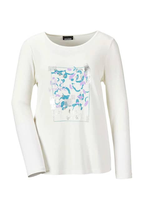 GOLDNER Shirt Shirt met lange mouwen en glitterprint