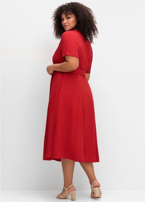 Kleid Kurzarm Uni Hemdkragen