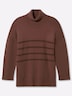 Rollkragen-Pullover Rollkragenpullover mit Pailletten-Streifen Langarm Rollkragen