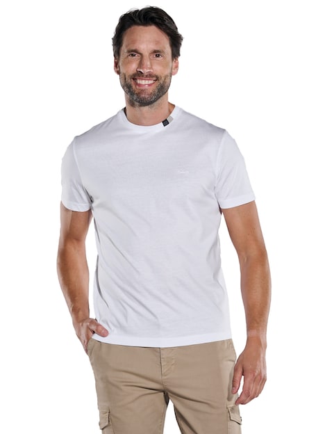 Herren T-Shirt uni , Reinweiss