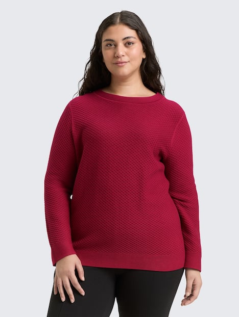 Tom Tailor Women PLUS Pullover & Strickjacken Plus Size - Loose Fit Strickpullover aus Baumwolle