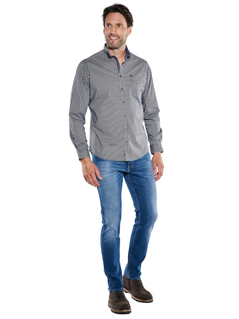 Herren Hemd langarm , Saphirblau