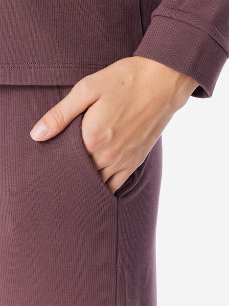 Schiesser Damen Schlafanzug Selected Premium Warming kakaobraun
