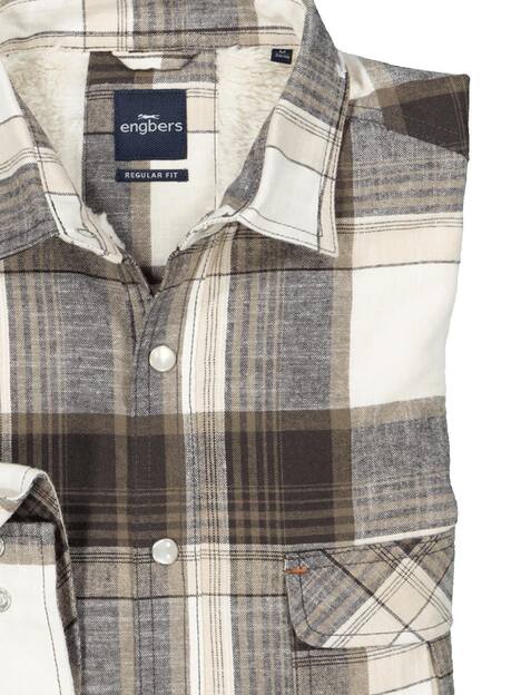 engbers Herren Langarm-Hemd kariert , Braun