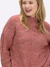 Pullover Pullover in melierter Strickqualität Langarm Meliert Stehkragen