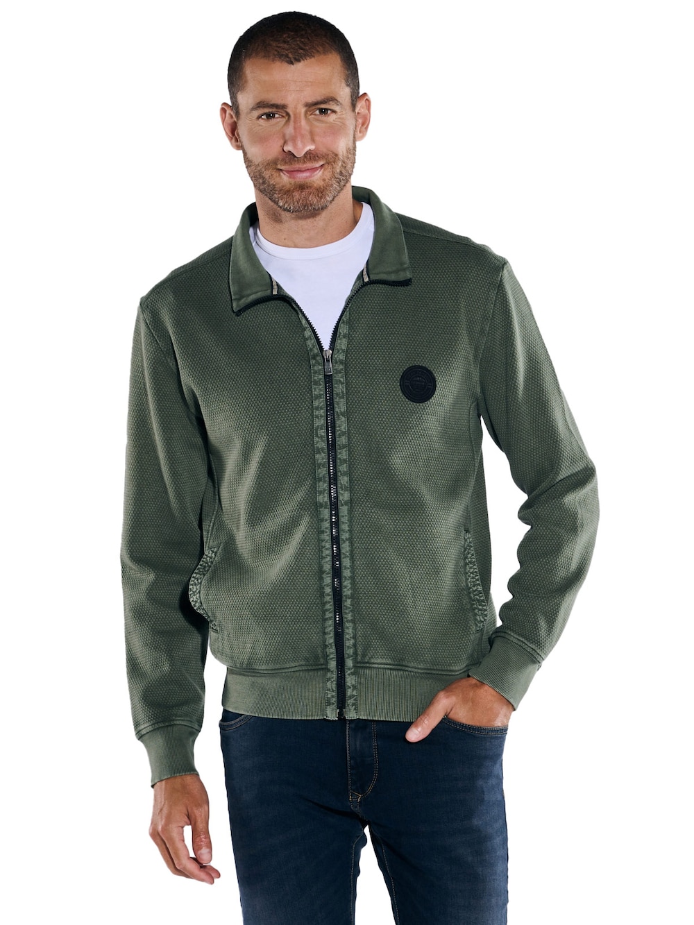 Sweatjacke strukturiert