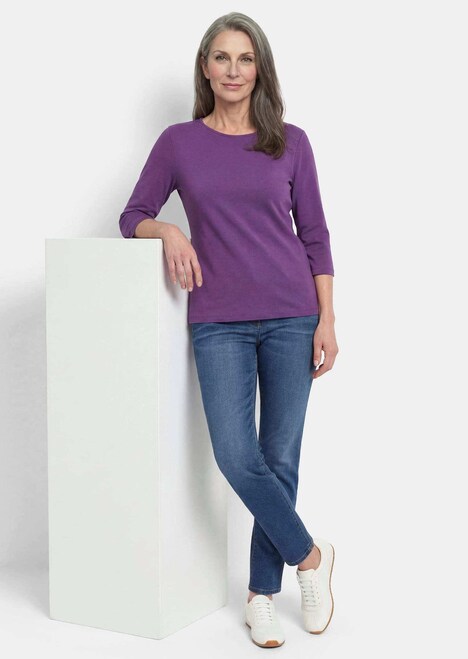 Basic shirt met boothals
