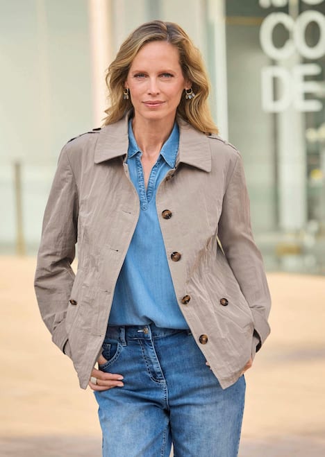 Übergangsjacke mit Crash-Optik