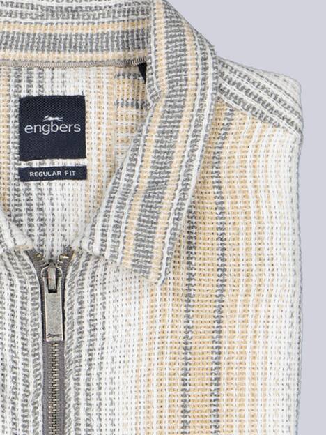 engbers Herren Kurzarm-Overshirt in Strickoptik , Beige