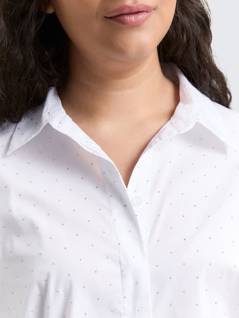 Loose Fit Bluse mit Strasssteinen