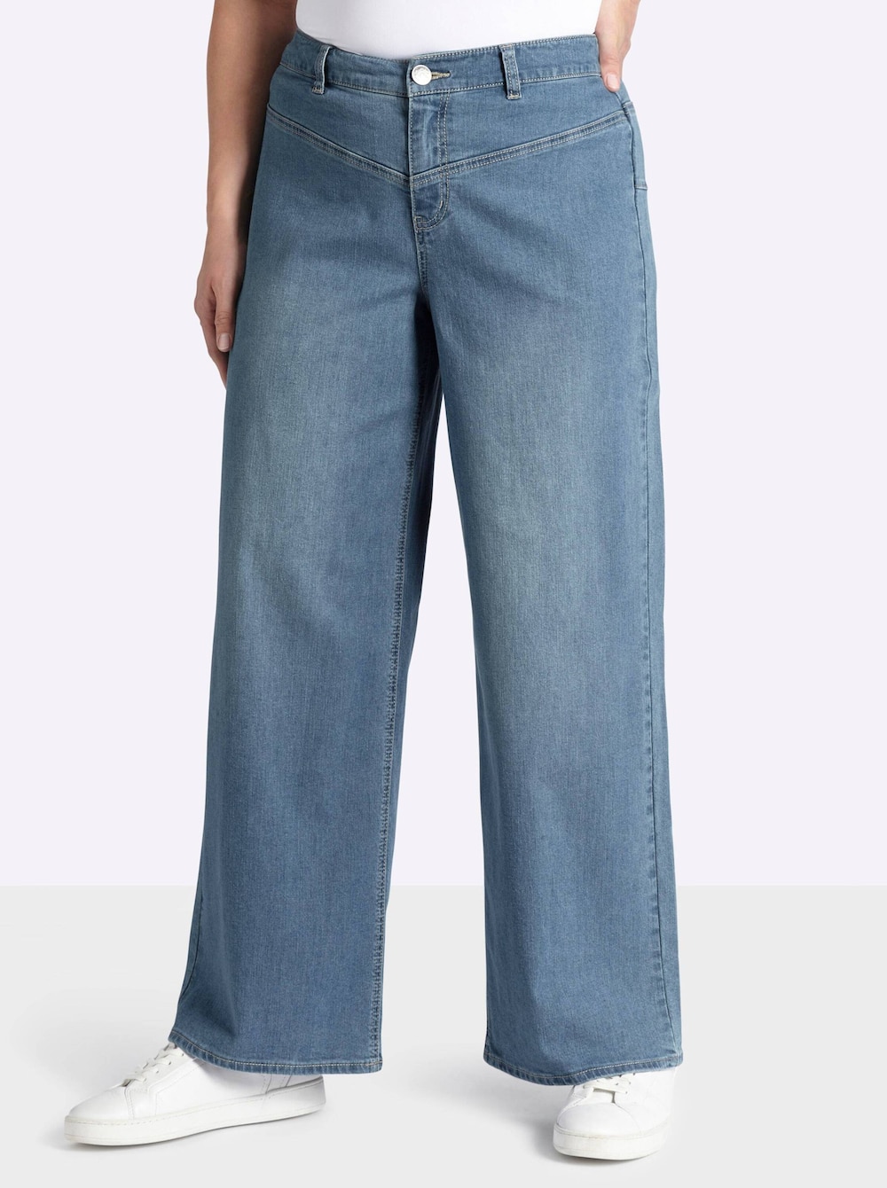 Jeans Jeans mit durchgehend weitem Bein normal Formbund