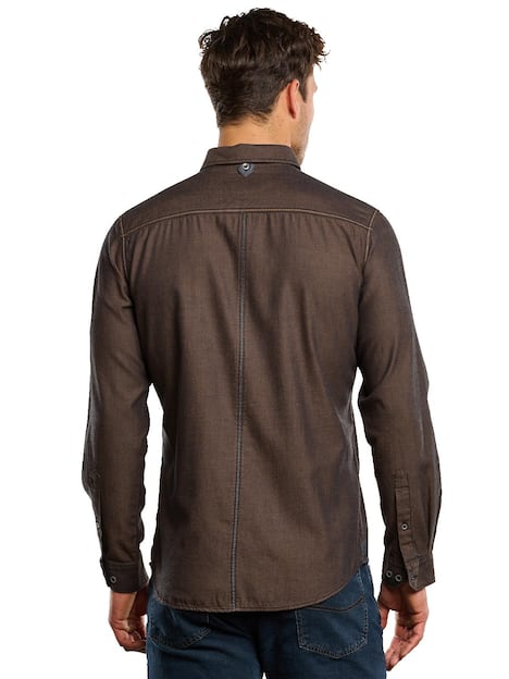 engbers Herren Langarm-Hemd aus nachhaltiger Baumwolle , Dunkelorange