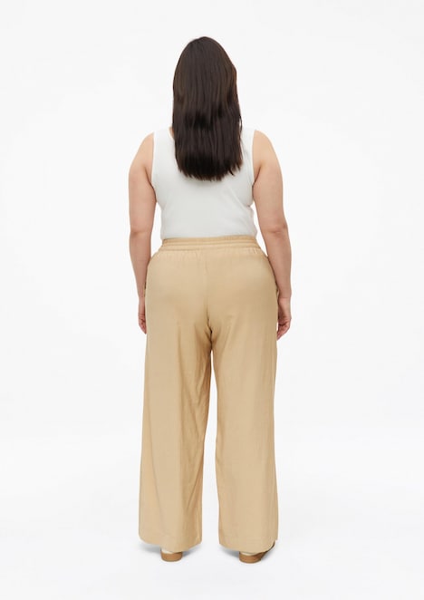 Leichte Wide Leg Hose mit Elastikbund