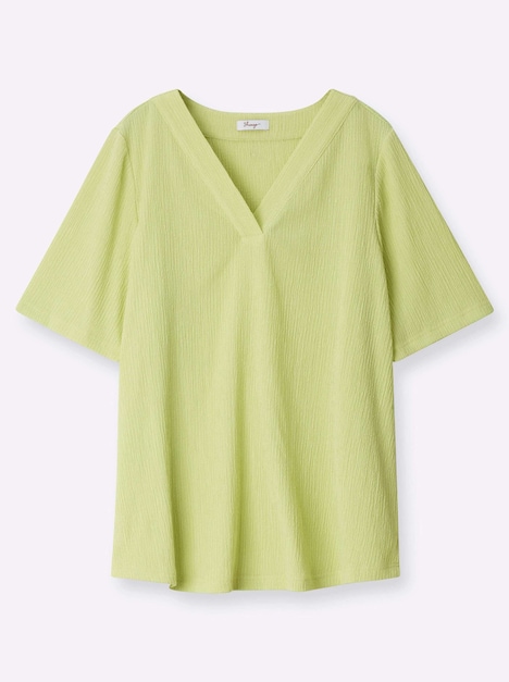 Halbarm-Bluse Kurzarm Ohne Kragen
