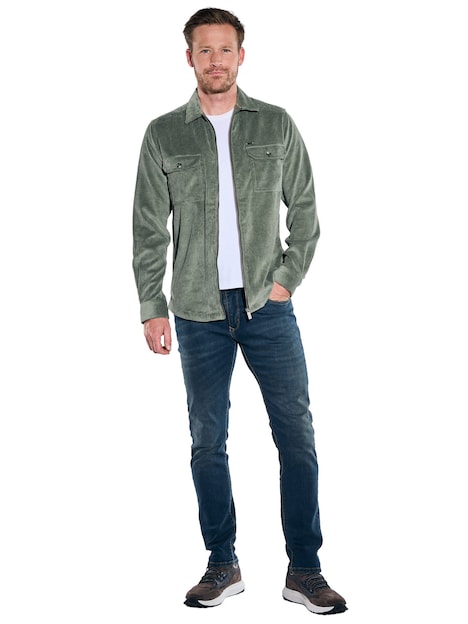 Herren Sportives Overshirt aus Cord , Dunkelgruen