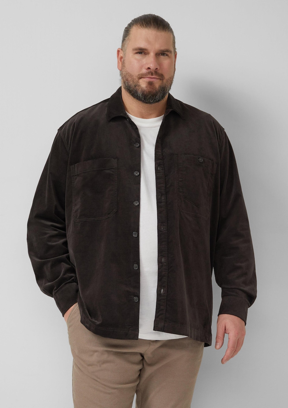 Overshirt aus diagonalem Feincord
