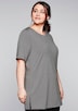 Longshirt Kurzarm Uni Rundhalskragen