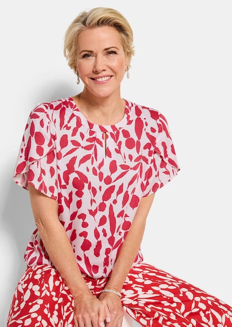 Viskosebluse mit Tulpenärmeln