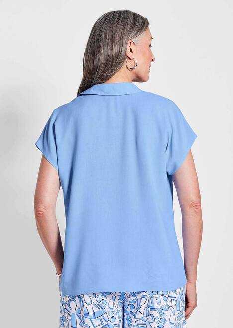 Uni Bluse mit Hemdkragen