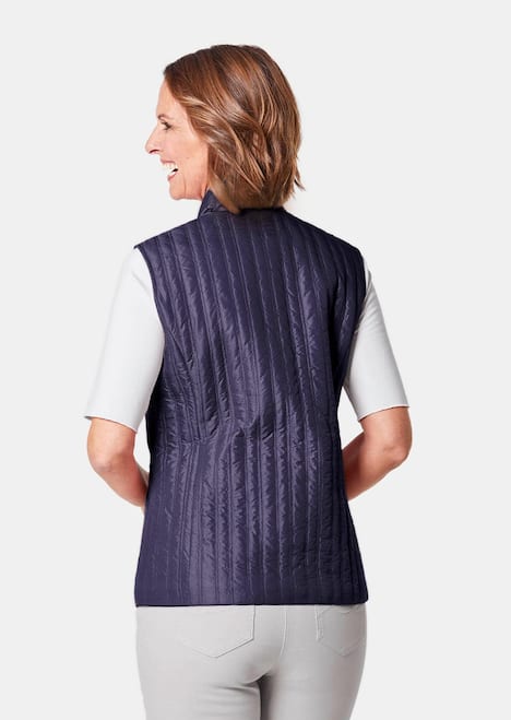 GOLDNER Gewatteerde bodywarmer Licht, doorgestikt vest met opstaande kraag