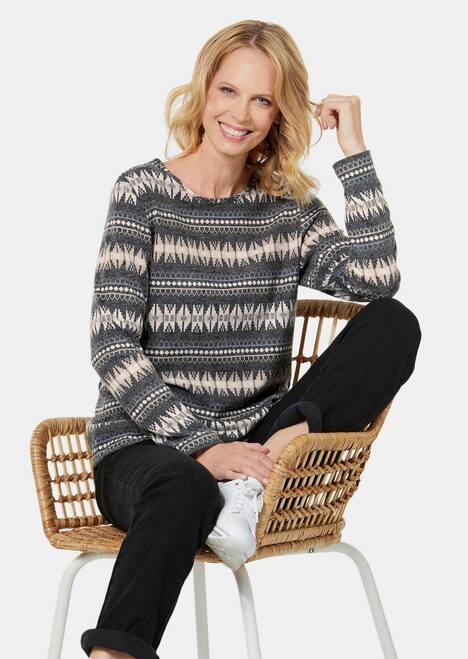 GOLDNER Gedessineerd shirt Veelzijdig te combineren shirt van zacht materiaal