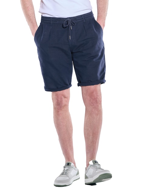 Herren Chino-Bermuda mit Tunnelzug , Marineblau