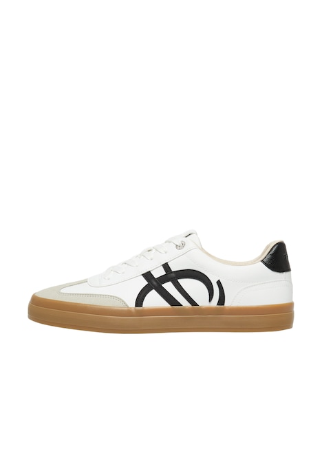 Sneaker in Leder-Optik mit Artwork-Details